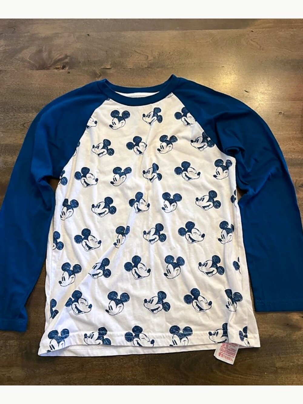 Disney Mickey Mouse Allover Print Raglan Shirt Kids 10/12